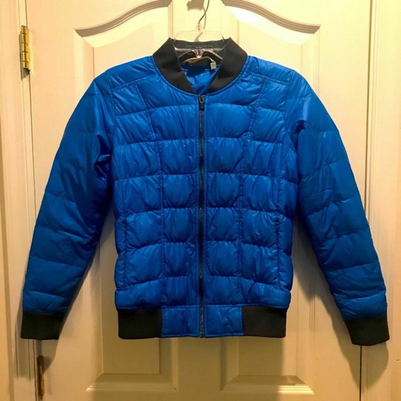 Athleta Puffer Down Jacket Blue Size M - Picture 1 of 7
